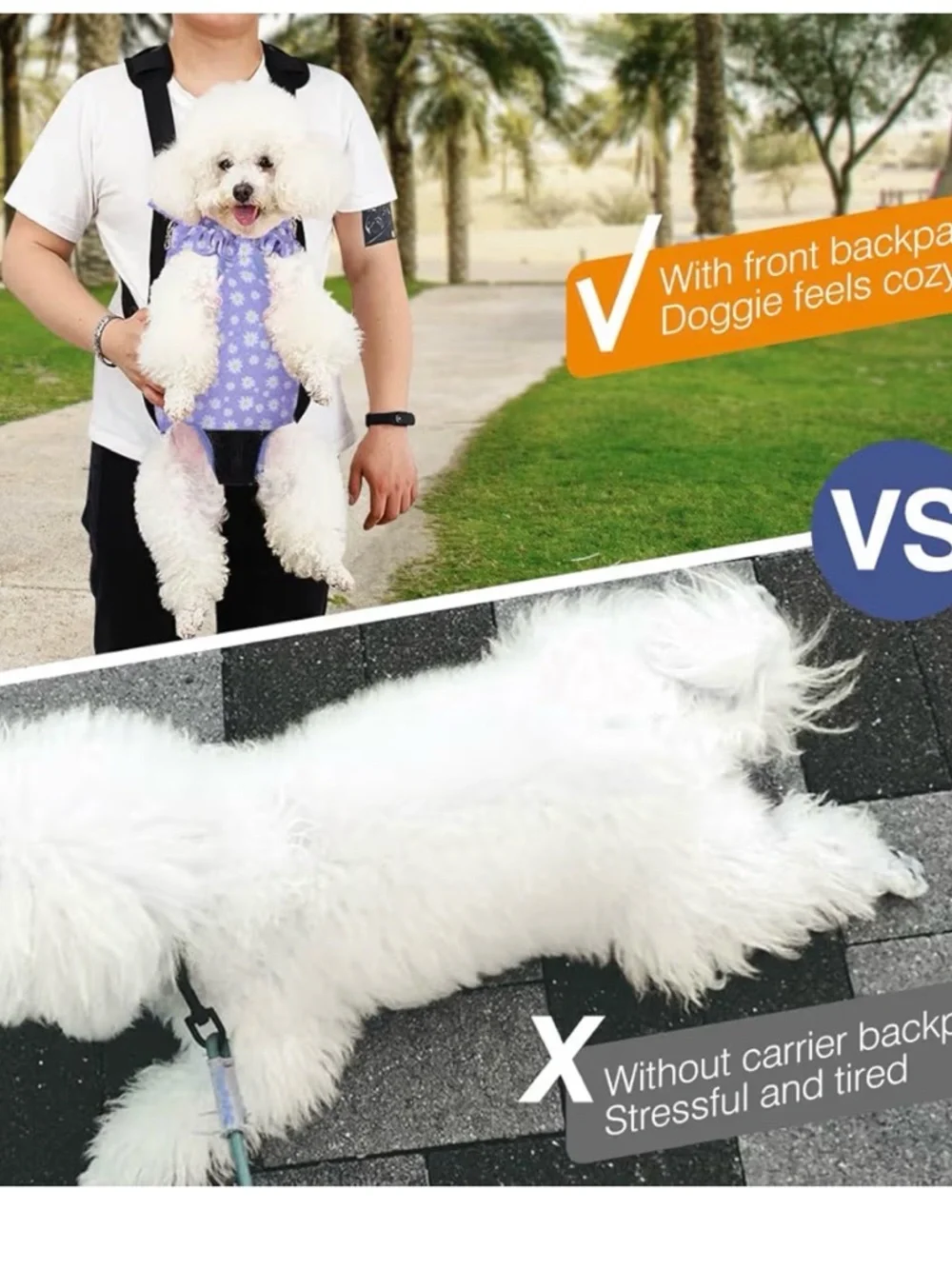 NWT Pawaboo Adjustable Dog Carrier BackpacK Pet Front Cat Travel Bag Dog purple